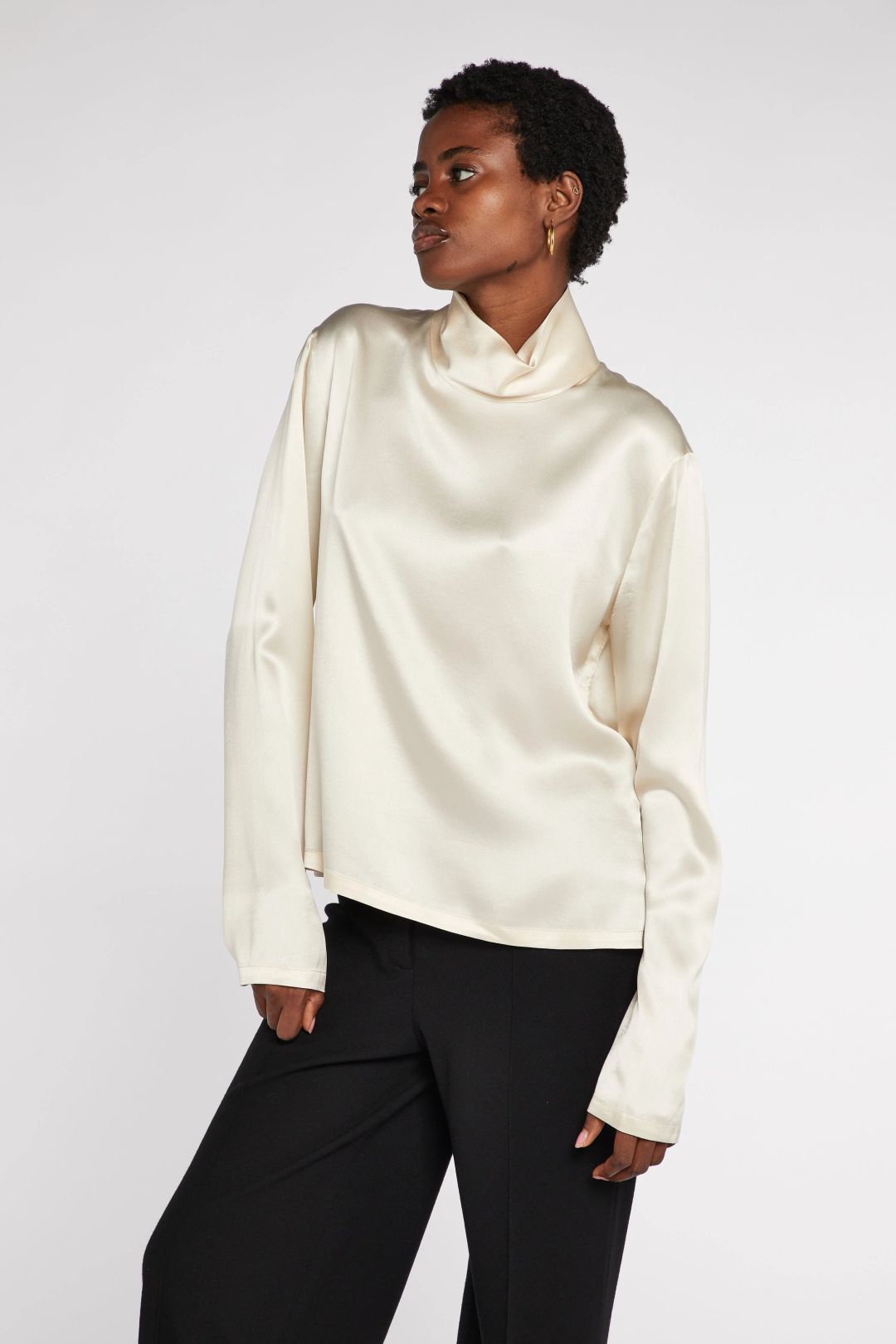Yves Saint Laurent  by Tom Ford Silk High Necked Top 2000s by YVES SAINT LAURENT in size XL from TOPS category