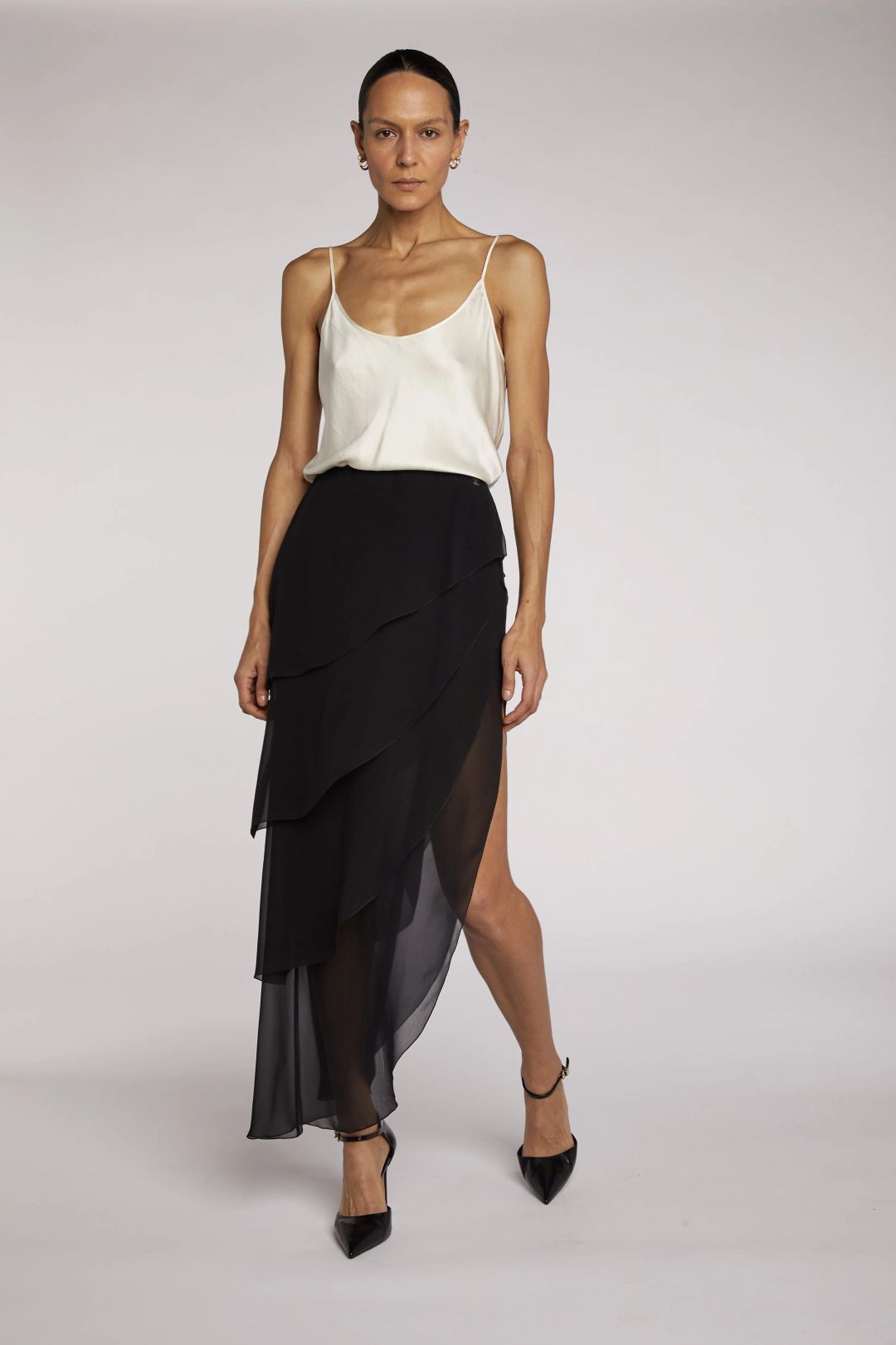 Chanel Layered Chiffon Skirt S/S 2000 by CHANEL in size FR 40 from SKIRTS category