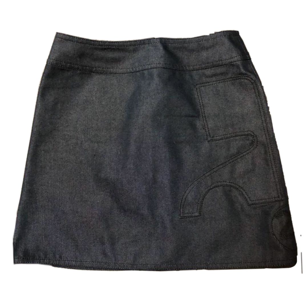Courreges Denim Logo Embroidered Mini Skirt by COURRÈGES in size S from SKIRTS category
