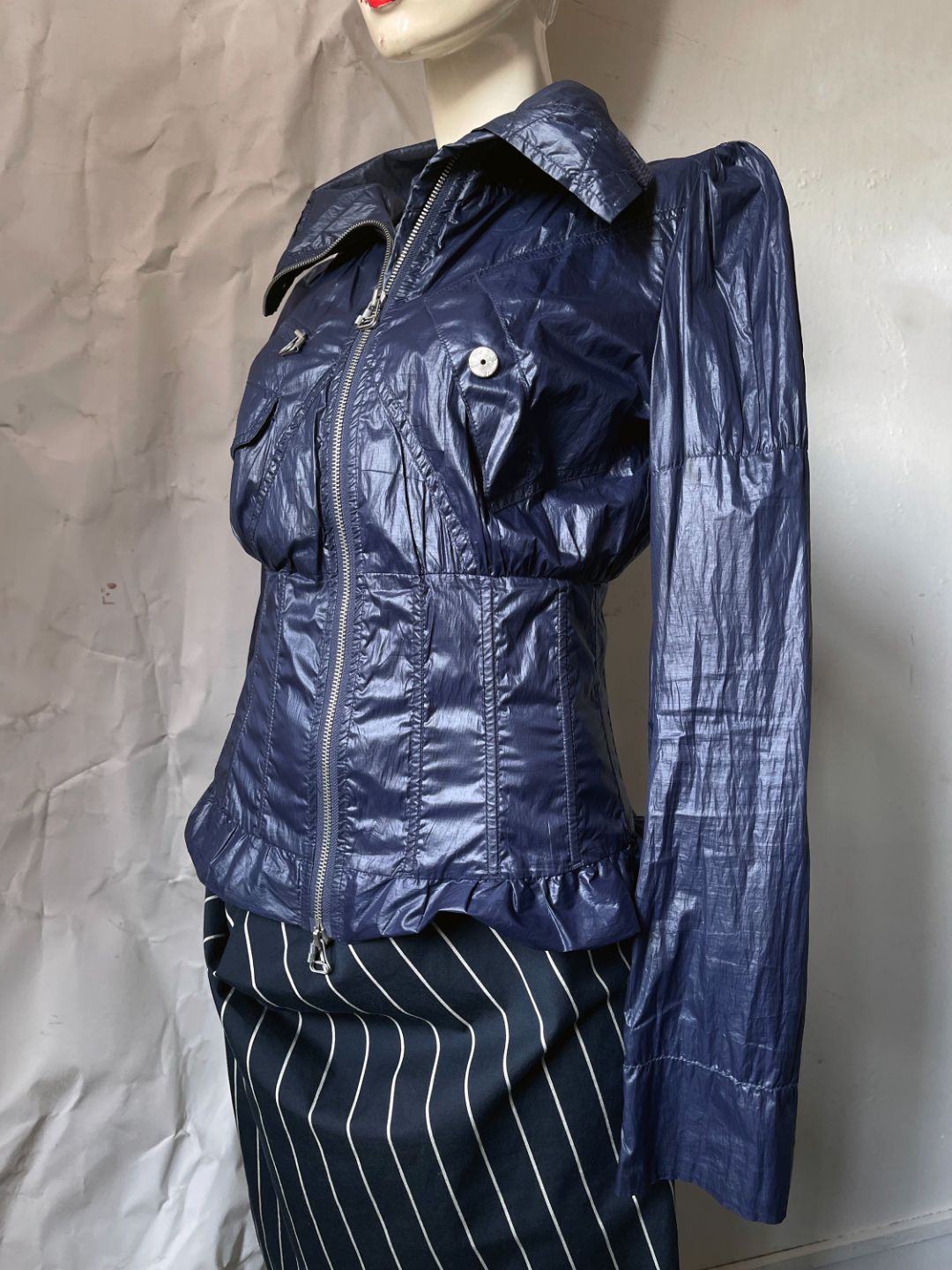 2000s Diesel parachute jacket / windbreaker with boned corset  by DIESEL in size S from COATS & JACKETS category