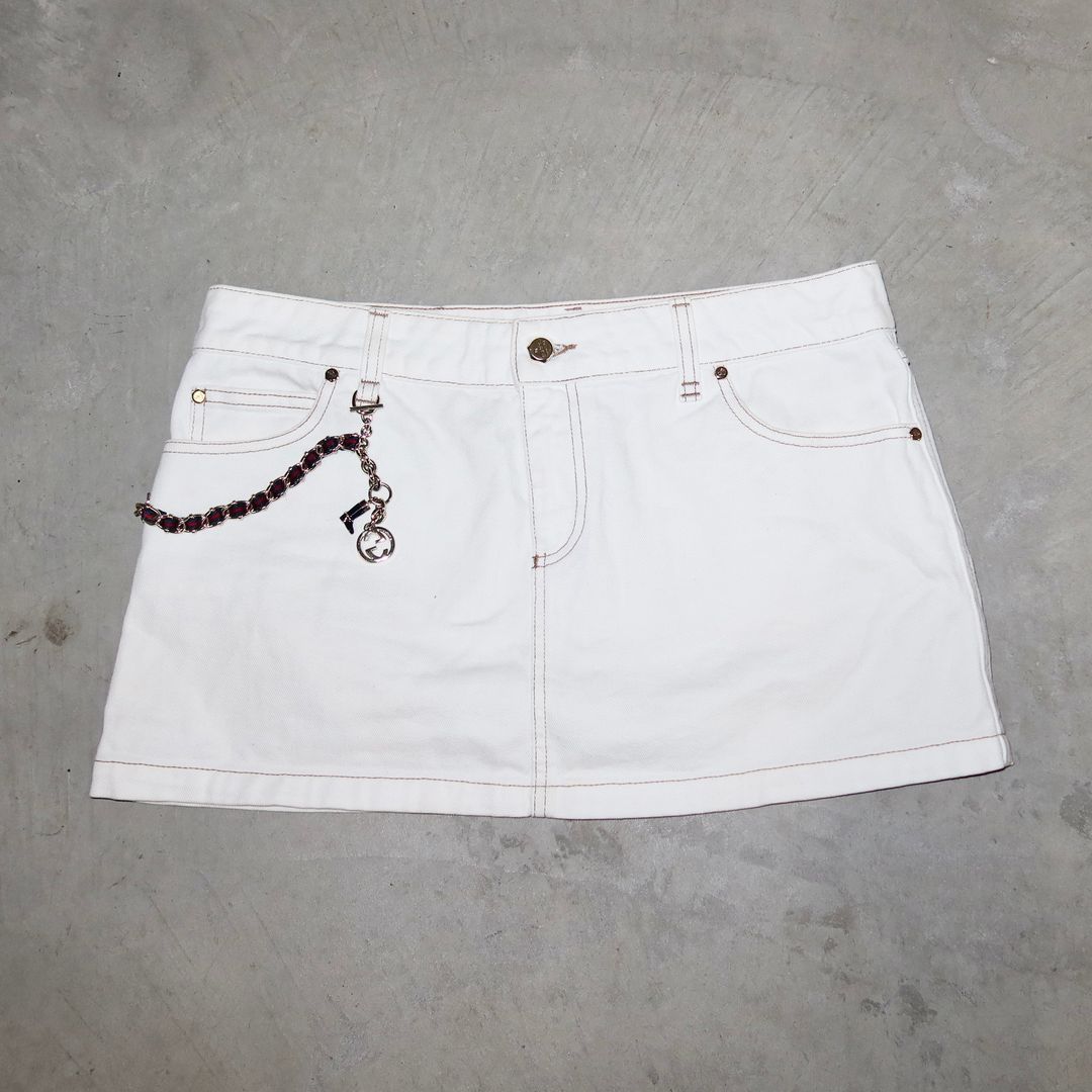 Gucci Cruise 2006 White Denim Mini Skirt by GUCCI in size IT 42 from SKIRTS category