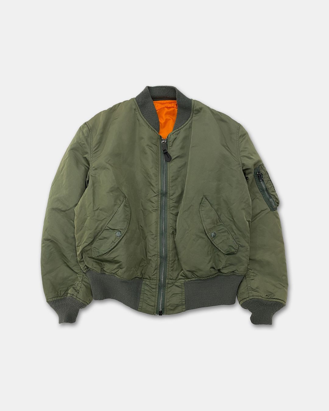 Alpha Industries 1990s Made in USA MA-1 Bomber Jacket Green by Alpha Industries in size L from COATS & JACKETS category