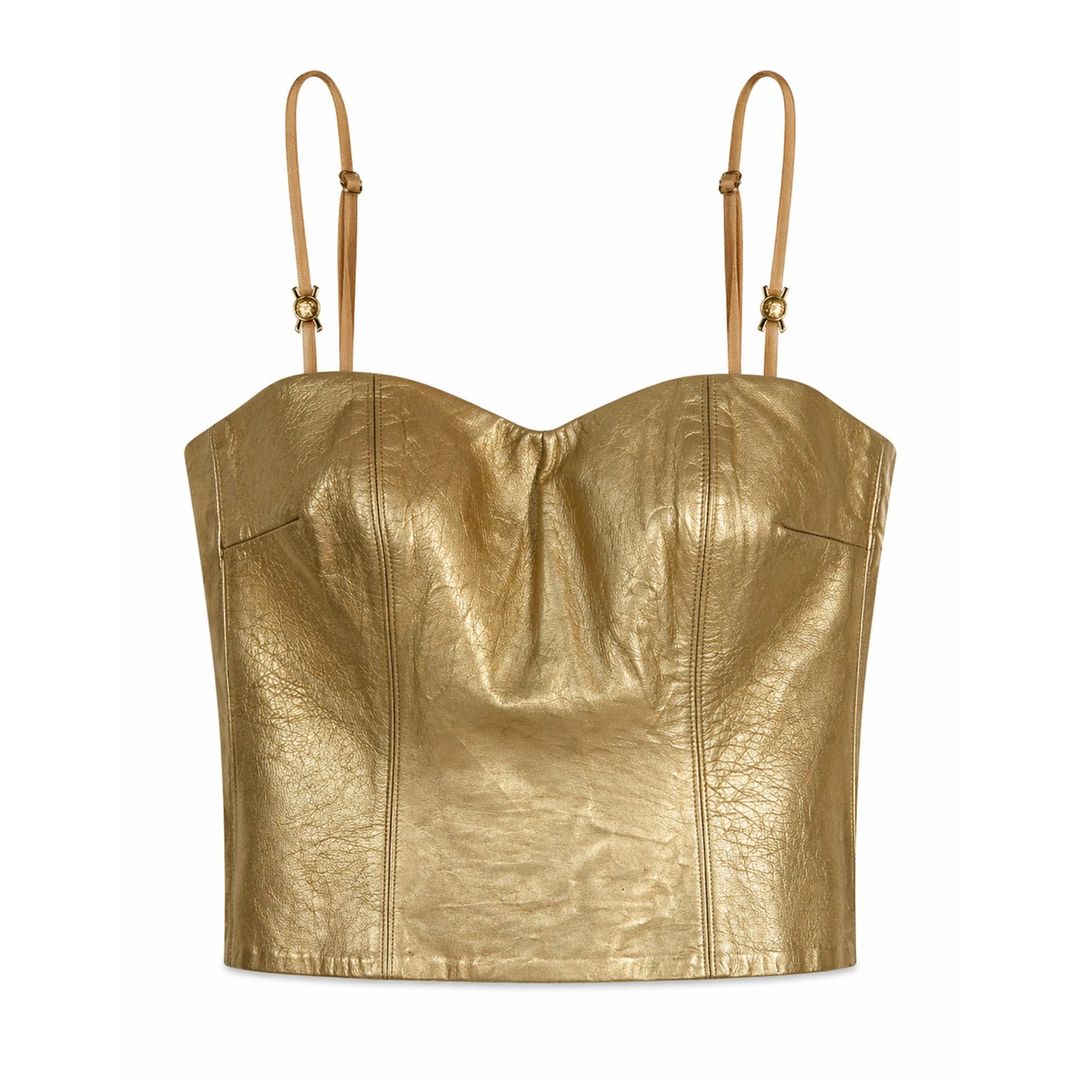 Versace 2000s Leather Corset by VERSACE in size XS from TOPS category
