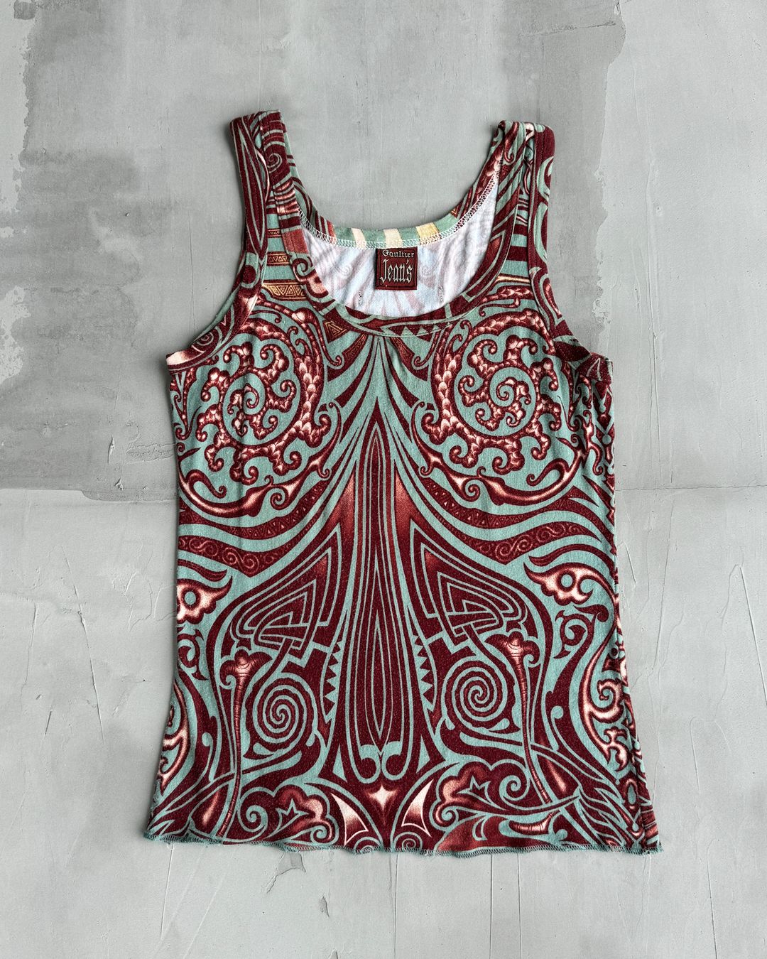 JEAN PAUL GAULTIER JPG SS96 TRIBAL PRINT VEST - M by JEAN PAUL GAULTIER in size M from TOPS category