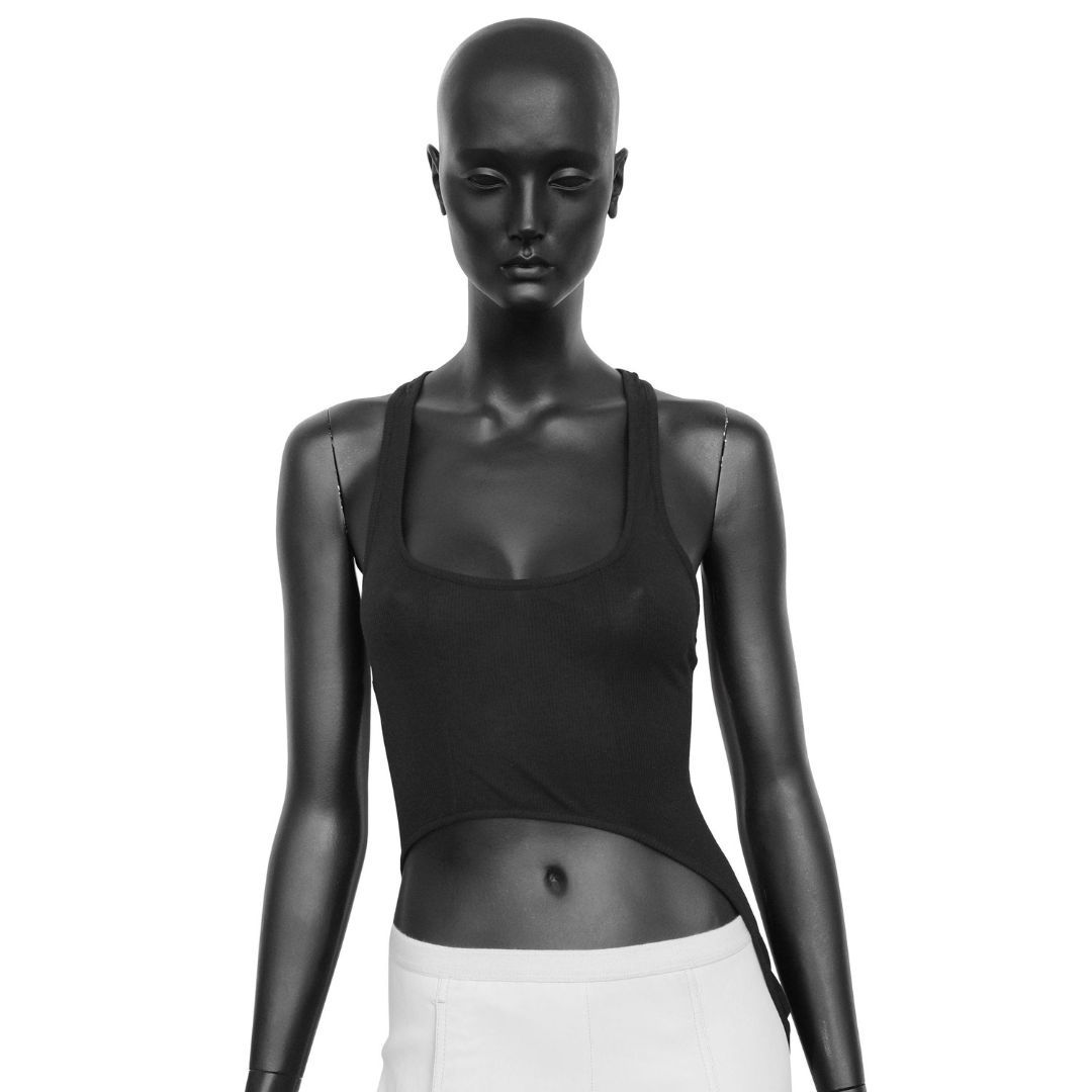 Ann Demeulemeester 2000s asymmetric ribbed tank top by ANN DEMEULEMEESTER in size FR 36 from TOPS category