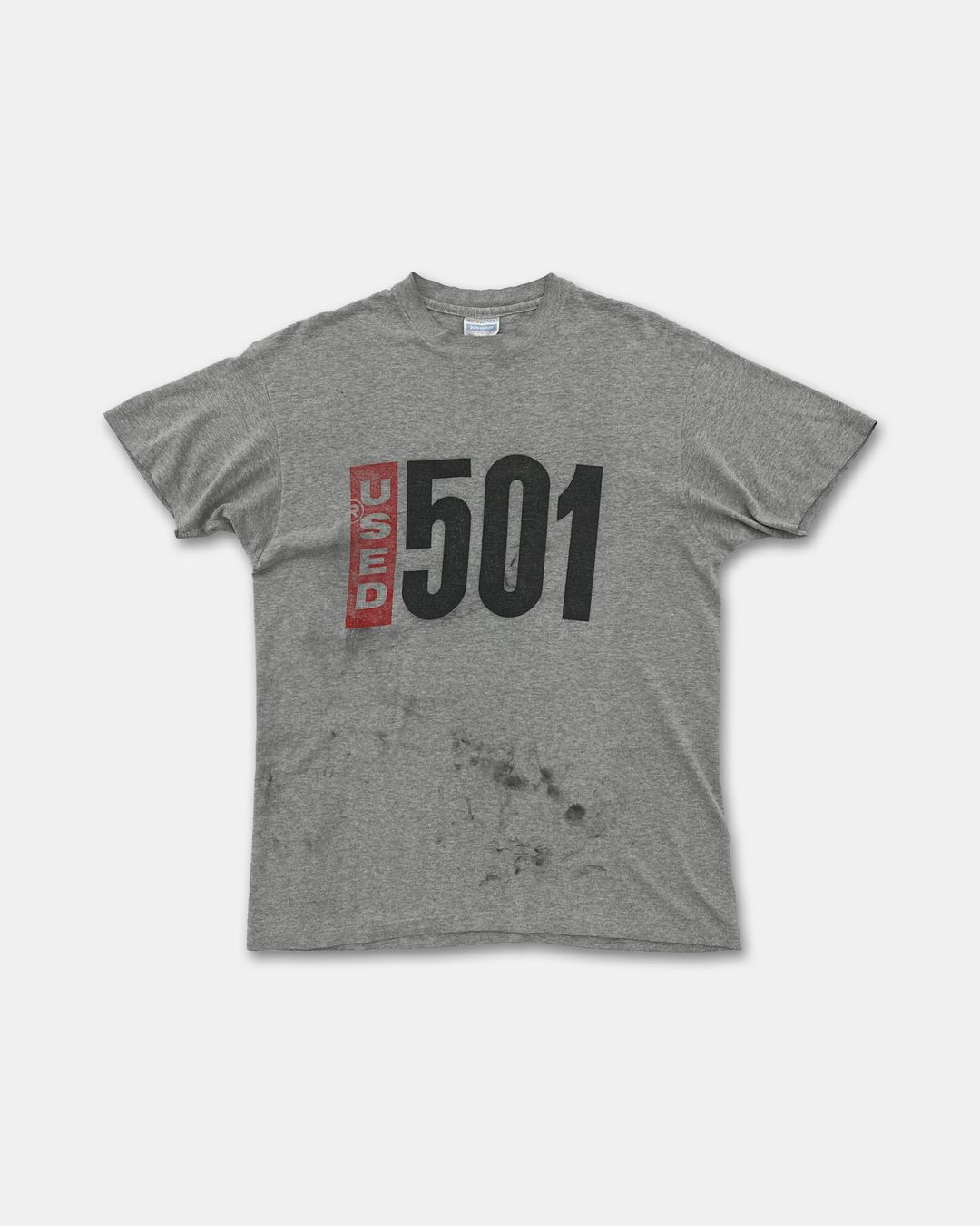 Vintage 1990s Used 501 Single Stitched T-Shirt Grey by Vintage in size XL from TOPS category