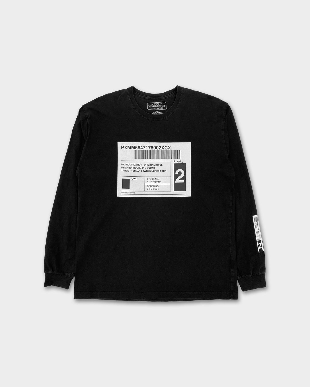 Neighborhood 2020s Barcode Longsleeve T-Shirt Black by Neighborhood in size L from TOPS category