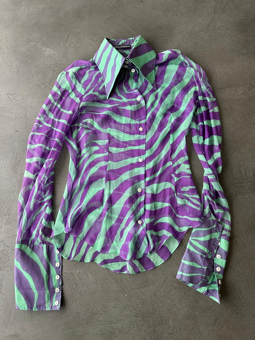 Zebra Print Sheer Shirt by DOLCE & GABBANA in size EU 36 from SHIRTS category