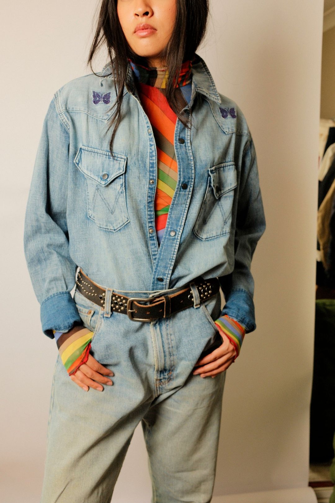 Needles x Wrangler Western Denim Shirt by VENDOR-UNKNOWN in size L from SHIRTS category