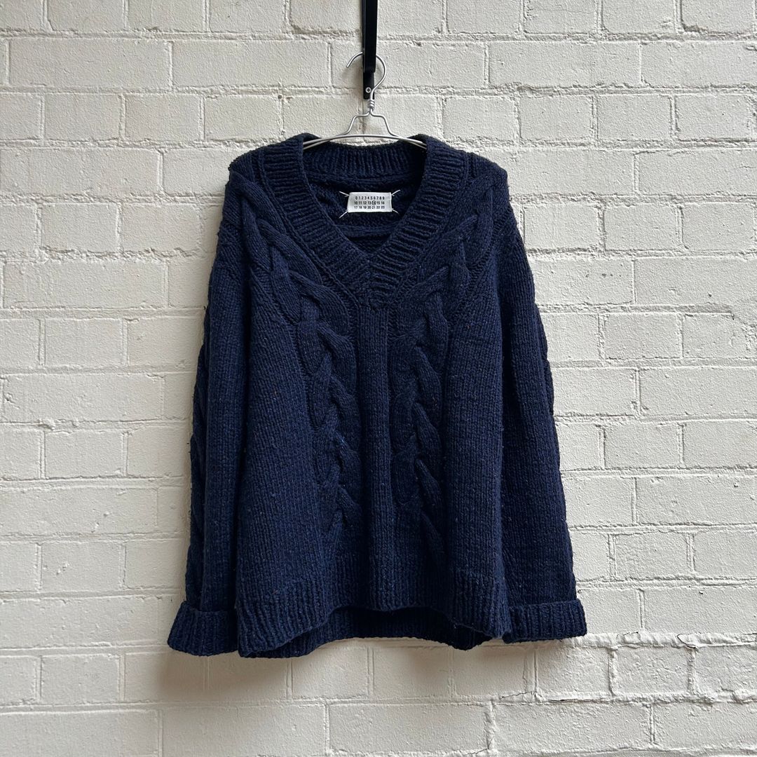 Maison Margiela aw2010 V-Neck Knitted Sweater by MAISON MARGIELA in size L from KNITWEAR category