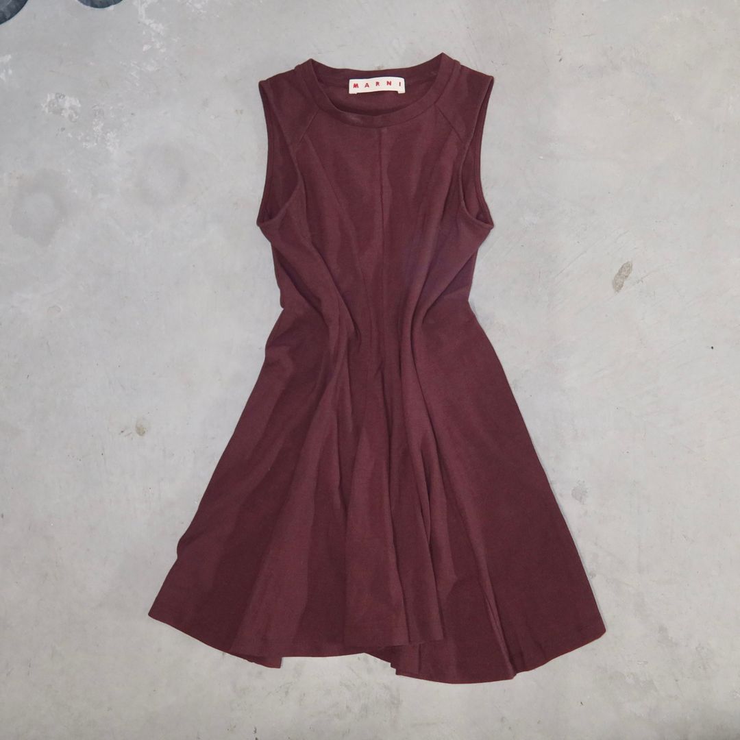 Marni Maroon Skater Dress by MARNI in size AU/UK 6 from DRESSES category