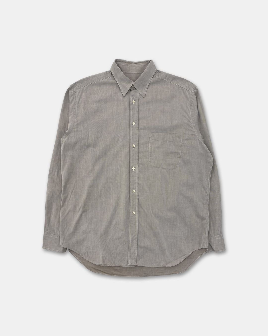 Giorgio Armani Le Collezioni 1990s Hidden Button Down Shirt Grey Beige by GIORGIO ARMANI in size XL from SHIRTS category