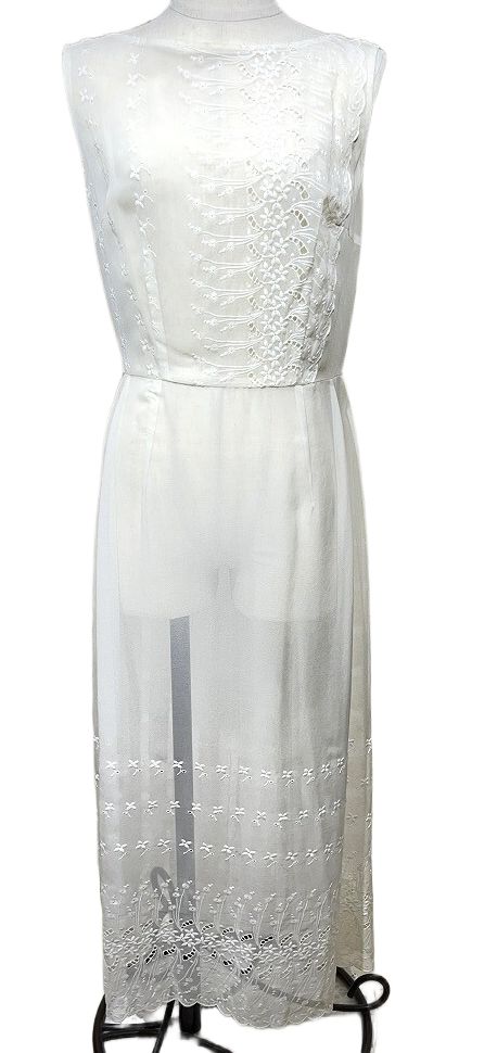 Robe de Chambre Comme des Garcons Sless Lace Embroidery Sheer Dress AD1998 by COMME DES GARÇONS in size S from DRESSES category