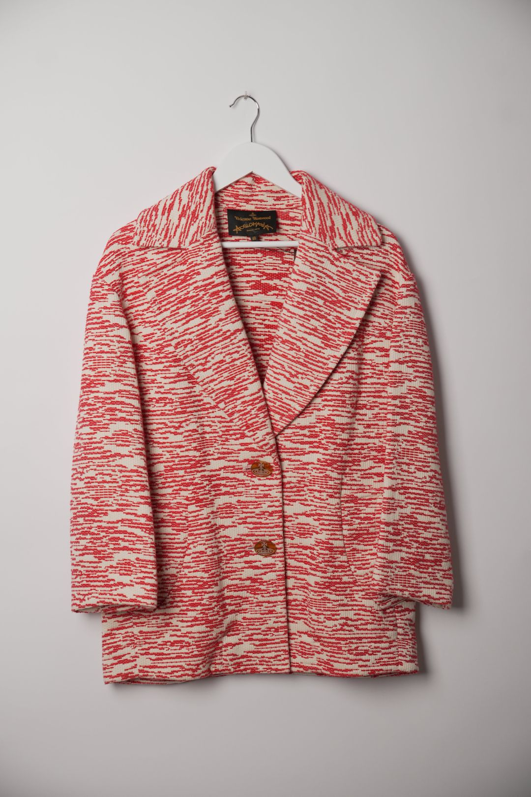 Vivienne Westwood Red White Large Lapel Button Down Jacket by VIVIENNE WESTWOOD in size S from COATS & JACKETS category