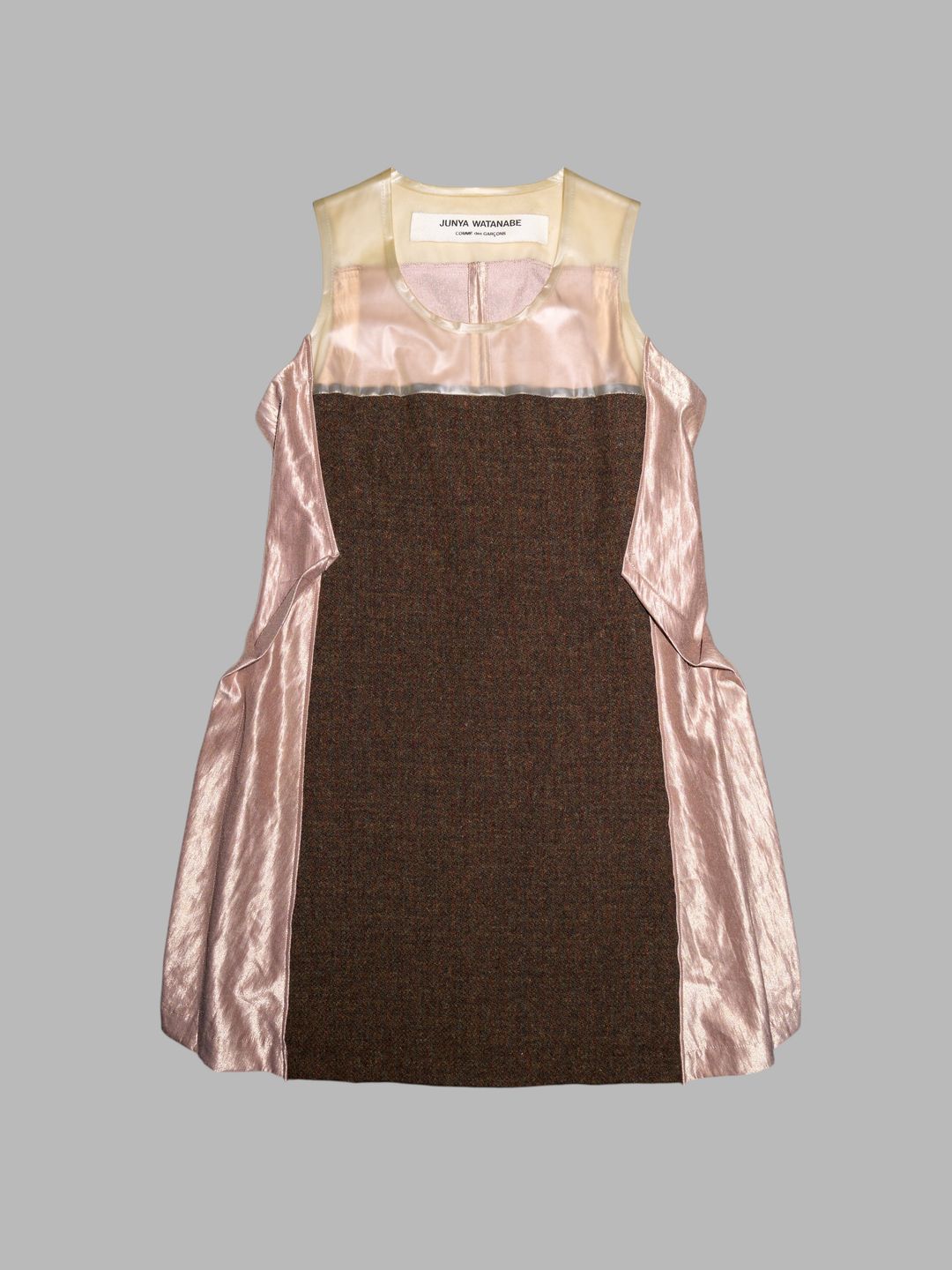 Junya Watanabe winter 1995 tweed metallic and clear vinyl sleeveless dress by JUNYA WATANABE in size ONE SIZE from DRESSES category