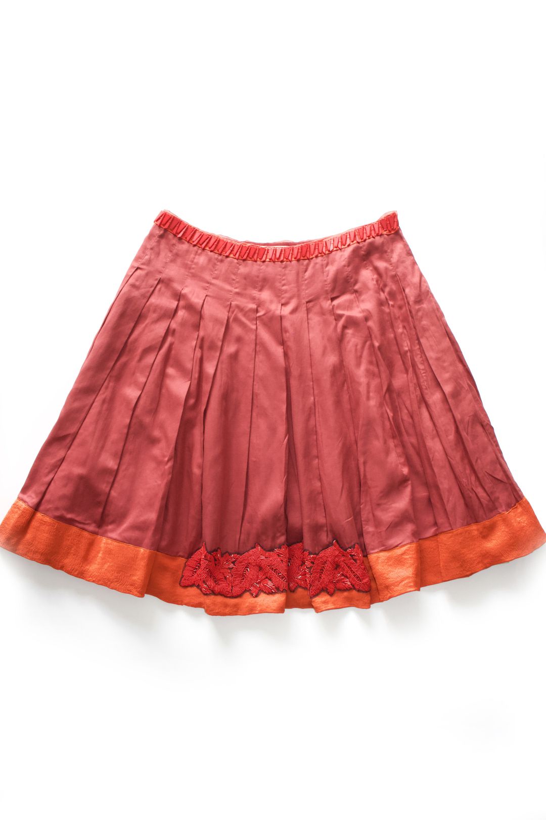 Prada SS 2005 red embellished A-line skirt by PRADA in size XL from SKIRTS category