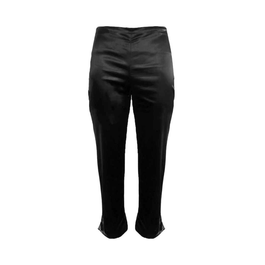 Blumarine Satin Slit Capri Trousers by BLUMARINE in size IT 42 from TROUSERS category