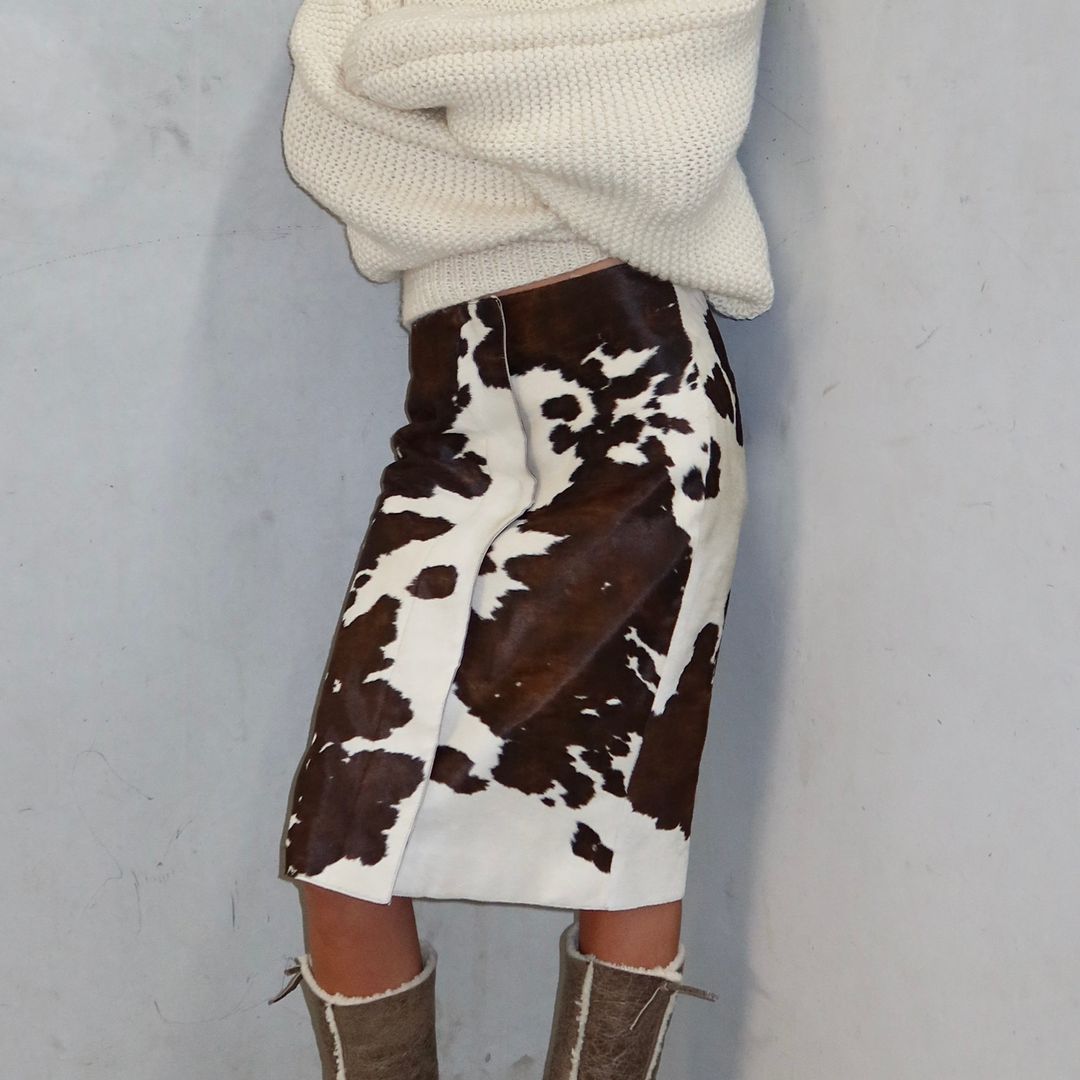 Salvatore Ferragamo AW2004 Cowhide Skirt by Salvatore Ferragamo in size IT 38 from SKIRTS category