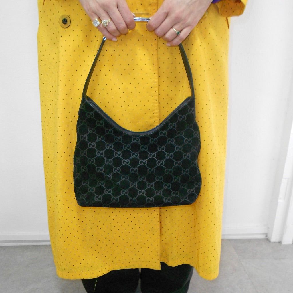 Gucci Suede Monogram Hobo Bag by GUCCI in size M from BAGS category