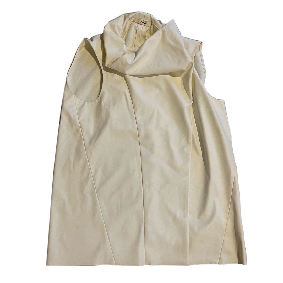 Celine Faux Leather Mock Neck Sless Top by CÉLINE in size S from TOPS category