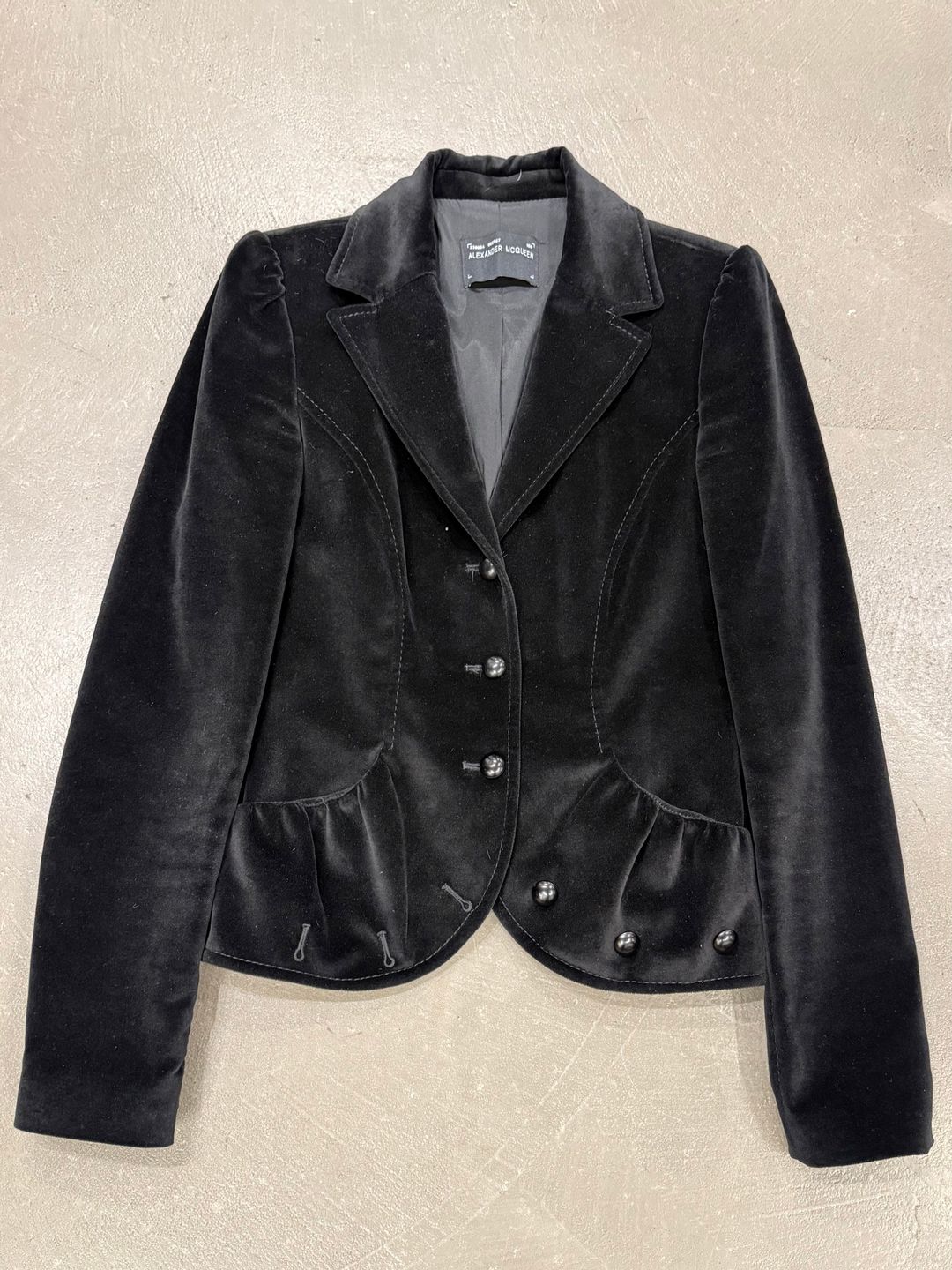 2000s Alexander McQueen peplum waist velvet jacket by ALEXANDER MCQUEEN in size EU 40 from COATS & JACKETS category