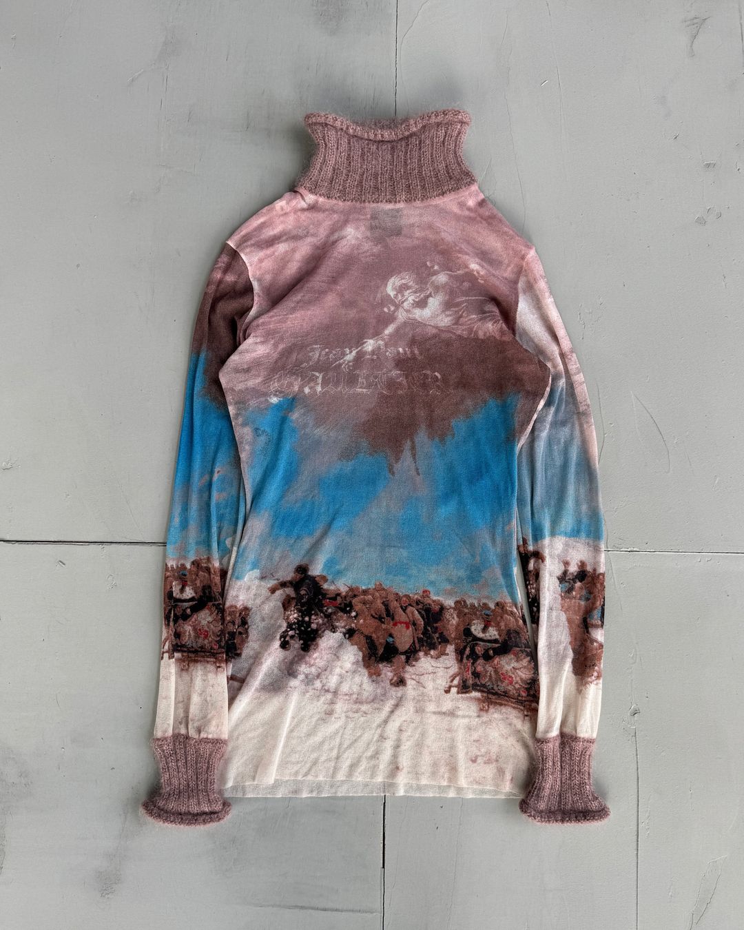 JEAN PAUL GAULTIER AW98 GRAPHIC MESH TOP - M by JEAN PAUL GAULTIER in size M from TOPS category