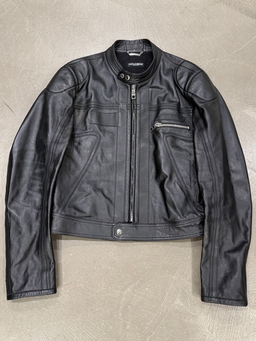2020s Dolce & Gabbana moto biker leather jacket by DOLCE & GABBANA in size ONE SIZE from COATS & JACKETS category