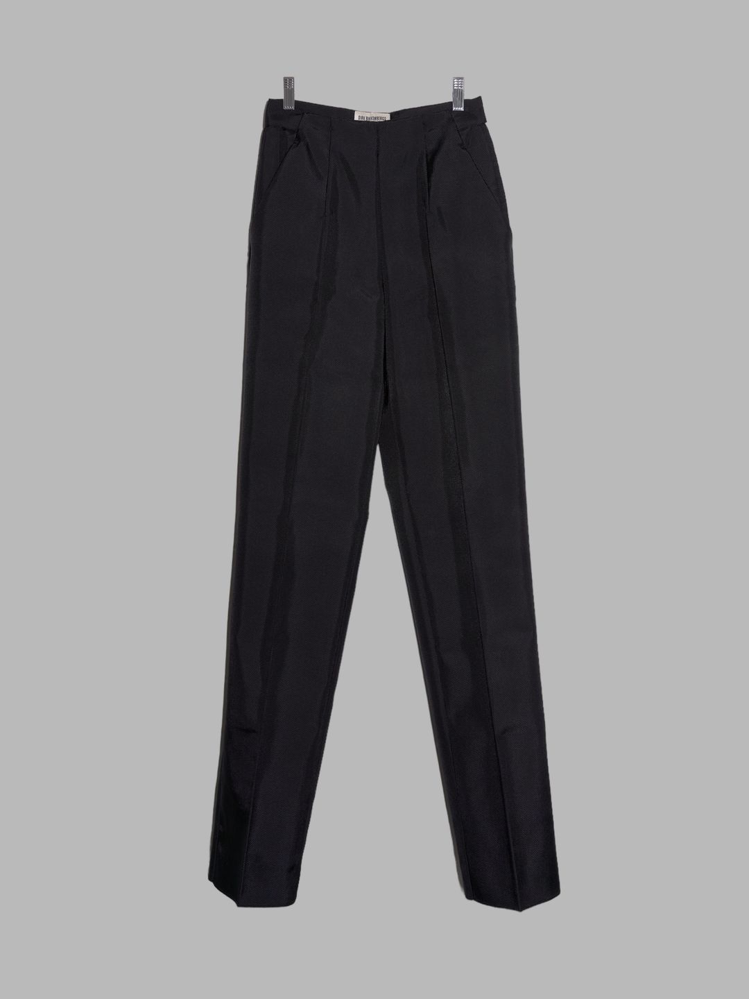 Dirk Bikkembergs Hommes Pour La Femme 90s black ballistic nylon pleated trousers by Dirk Bikkembergs Hommes Pour La Femme in size IT 42 from TROUSERS category