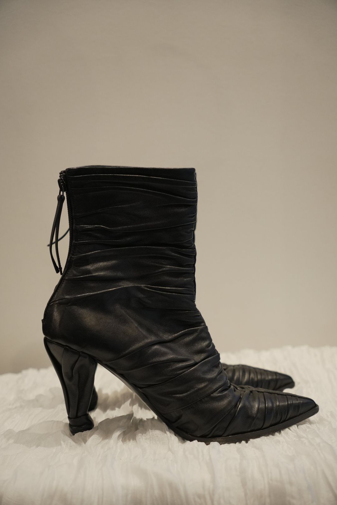 Louis Vuitton Pleated Black Ankle Boots Sz39 by LOUIS VUITTON in size EU 39 from SHOES category