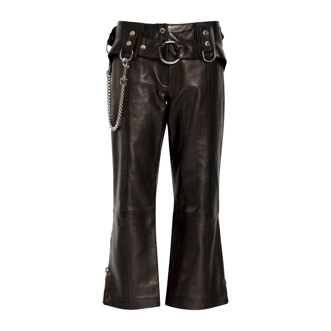 DOLCE & GABBANA SS 2000 LEATHER CAPRI by DOLCE & GABBANA in size IT 42 from TROUSERS category