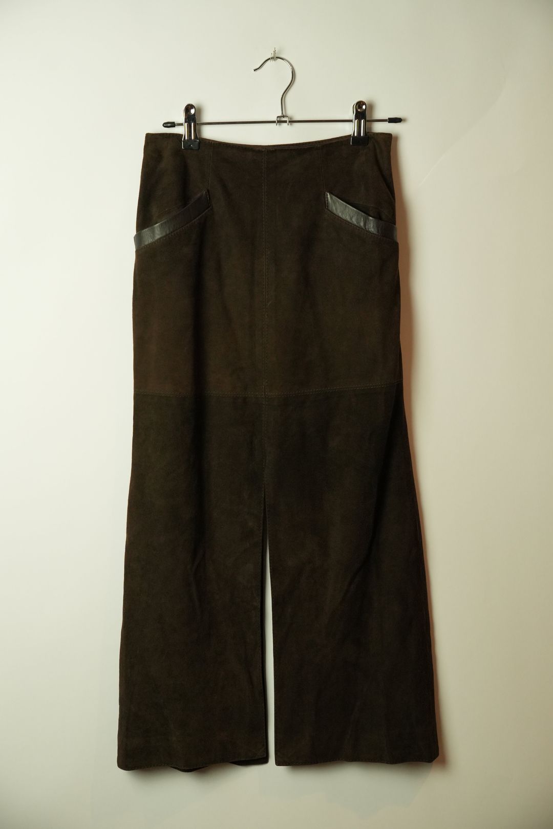 Valentino Suede Leather Slit Midi Skirt by VALENTINO in size XS from SKIRTS category