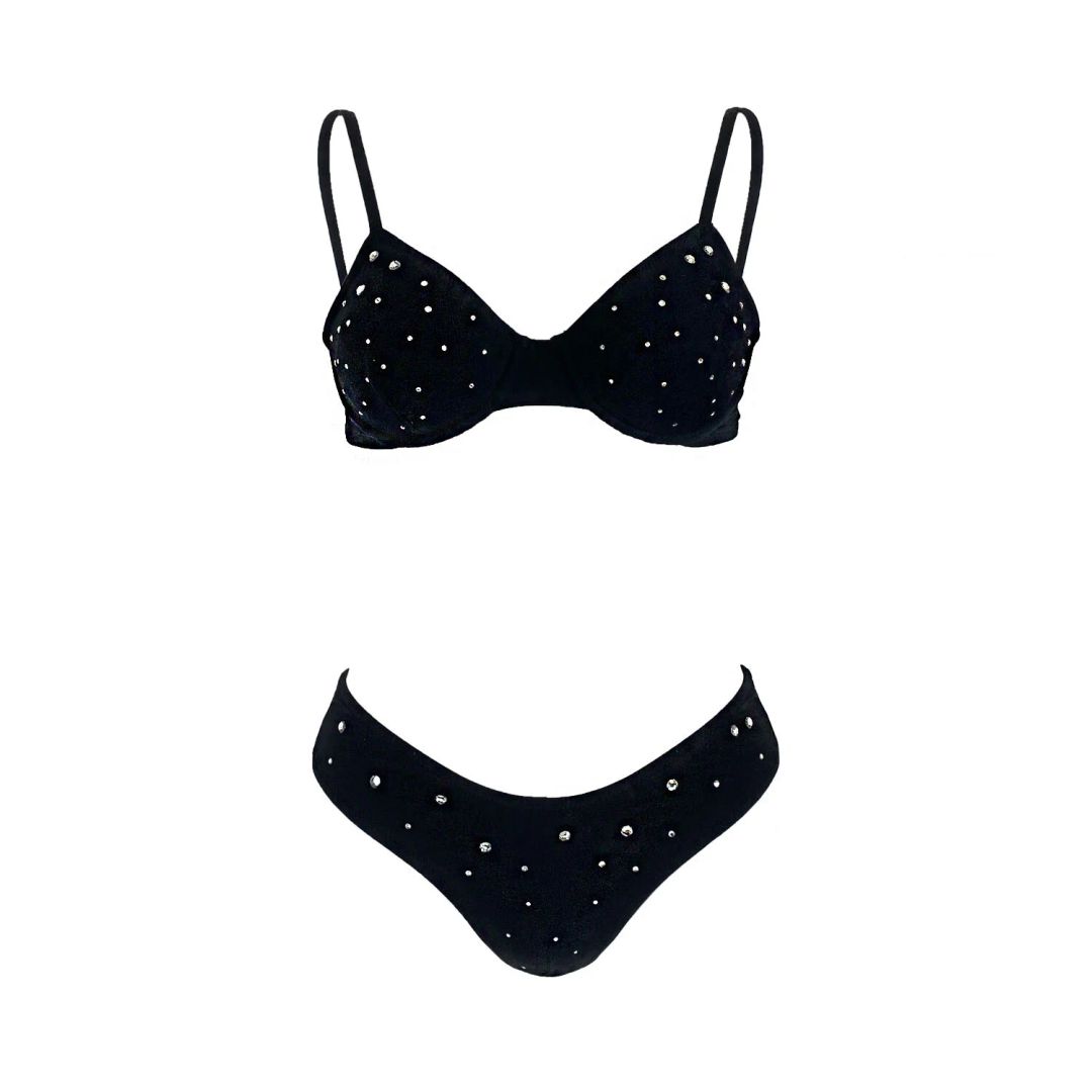 Rare Moschino Black Gemstone Bikini by MOSCHINO in size M from SWIMSUITS category