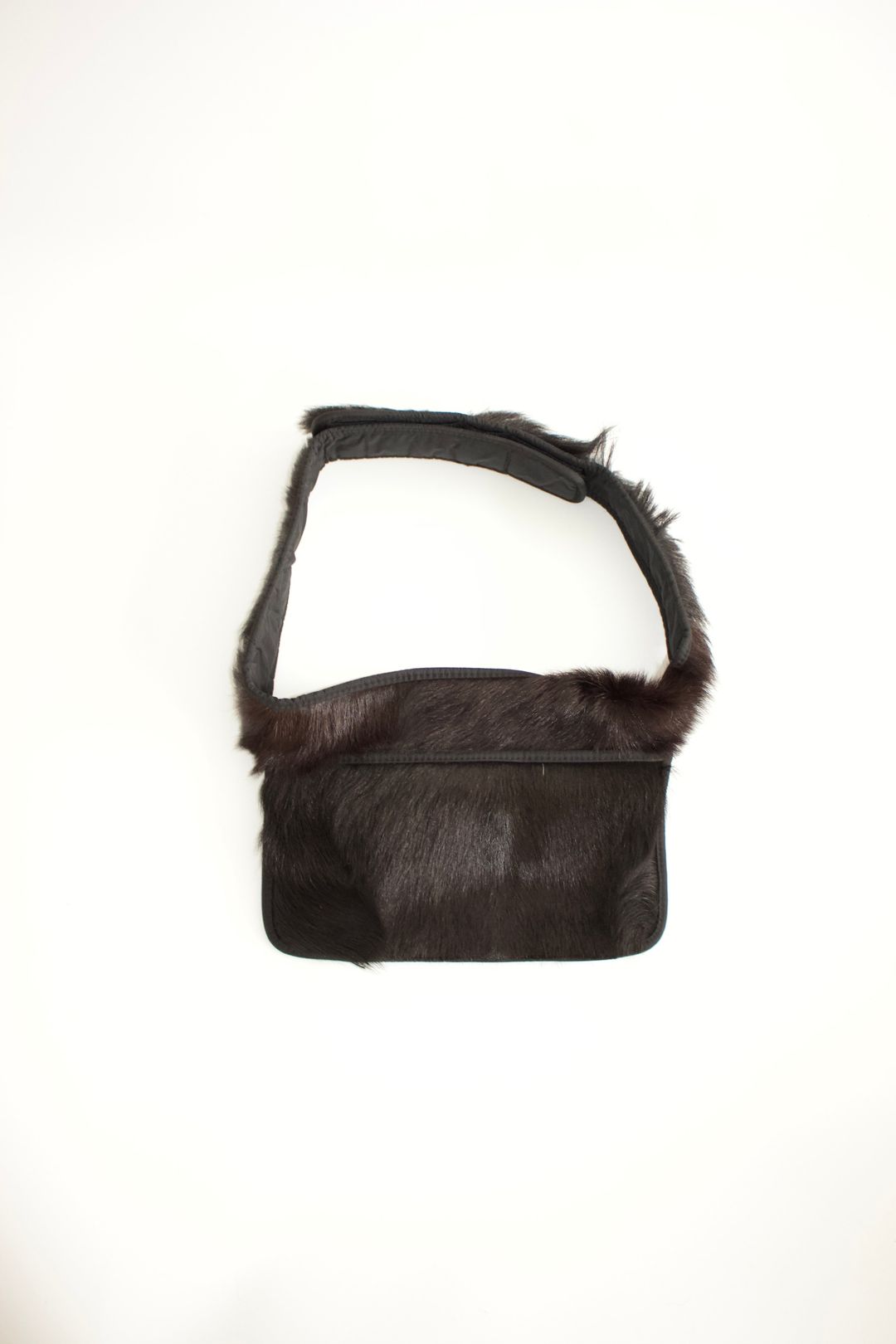 Prada FW1999 black goat fur belt bag by PRADA in size ONE SIZE from BAGS category