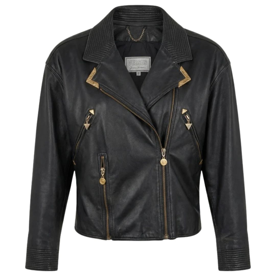 Versace Versus Fall 1992 Leather Jacket by VERSACE in size IT 38 from COATS & JACKETS category