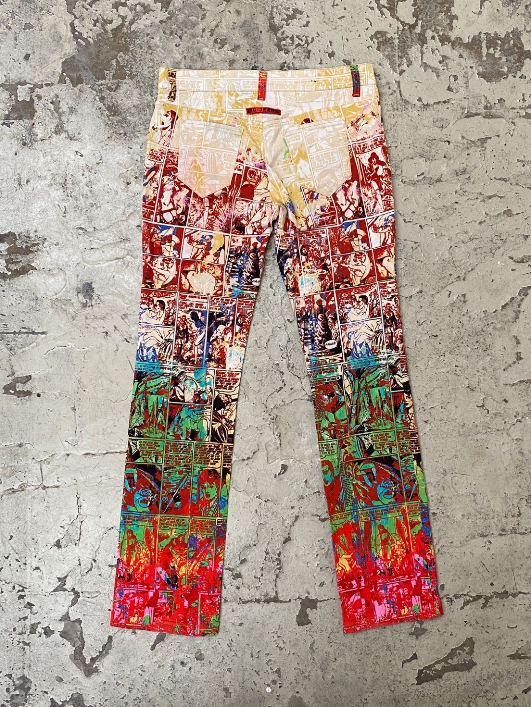 Jean Paul Gaultier Comic Book « SAFE SEX » Straight Pants by JEAN PAUL GAULTIER in size W30 from TROUSERS category