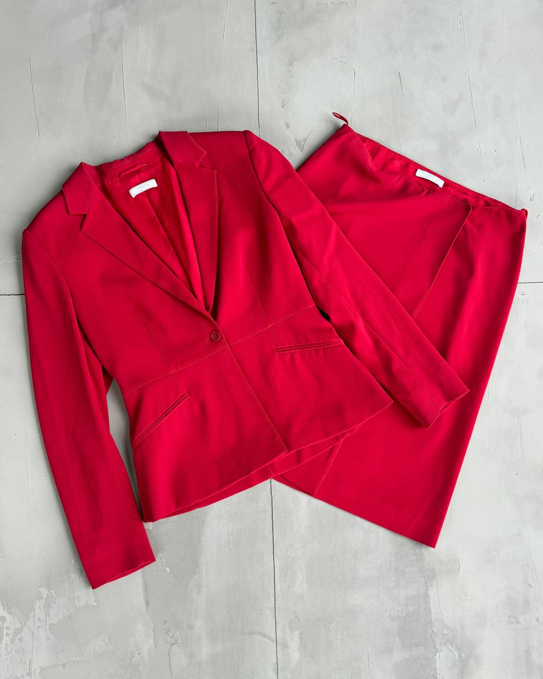 PRADA BLAZER & WRAP SKIRT 2-PIECE RED SUIT - M by PRADA in size M from COATS & JACKETS category