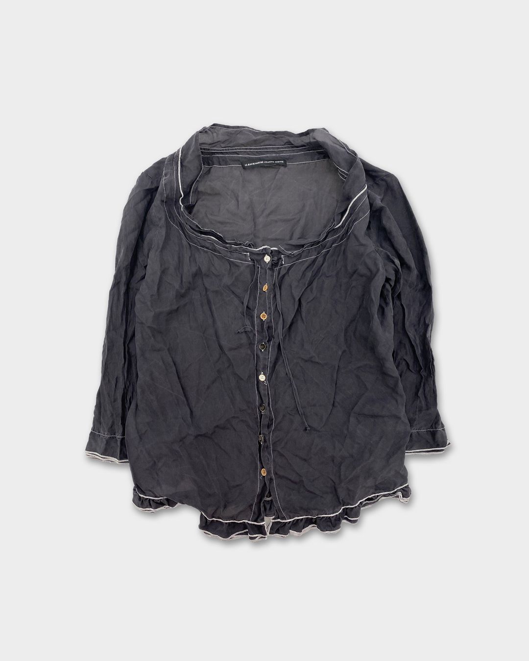 Marithé + François Girbaud 1990s Silk Top Grey by Marithé + François Girbaud in size S from TOPS category