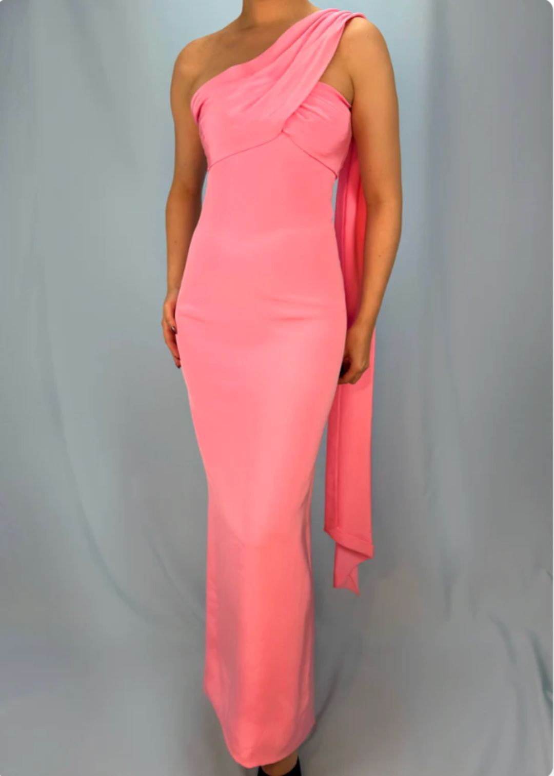 Givenchy Haute Couture Spring 1986 Pink Silk One Shoulder Gown by GIVENCHY in size IT 38 from DRESSES category