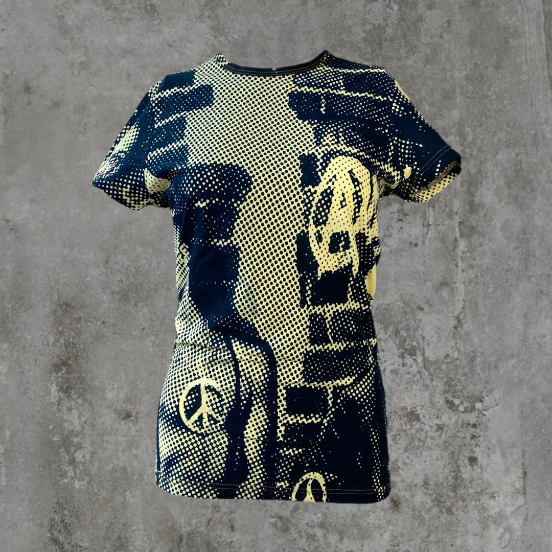 JEAN PAUL GAULTIER 'FIGHT RACISM' AW1997 GRAPHIC TOP - L by JEAN PAUL GAULTIER in size L from TOPS category