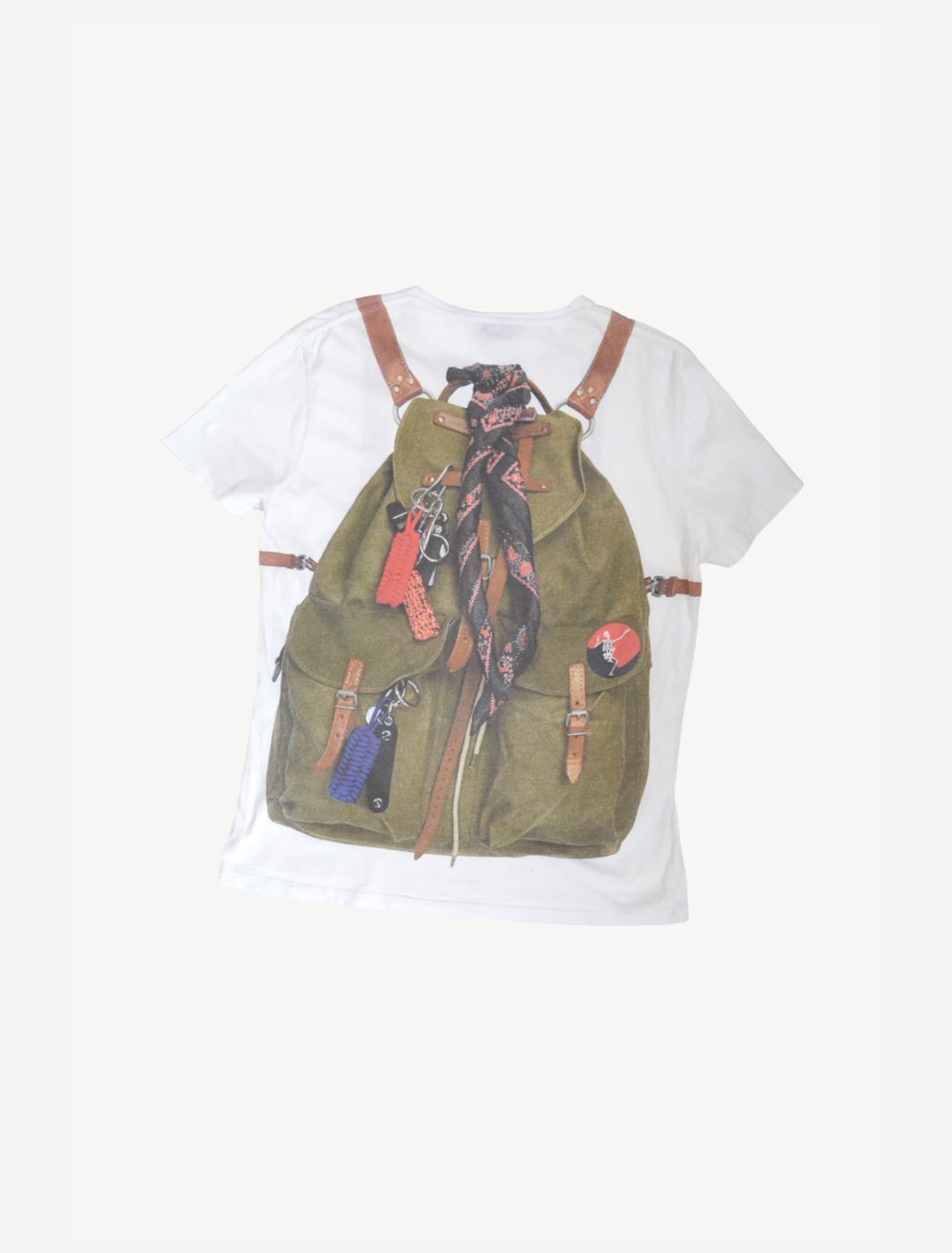 Trompe-l'œil Backpack Tshirt by ALEXANDER MCQUEEN in size L from TOPS category
