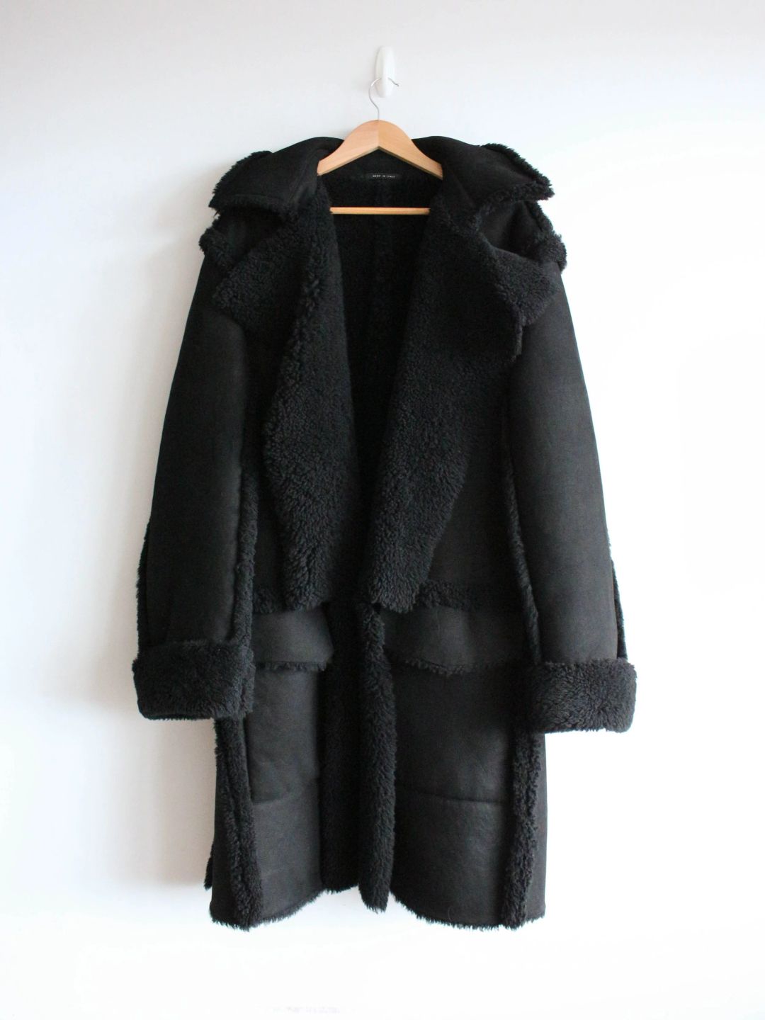Gucci by Tom Ford A/W02 Menswear Oversized Black Suede Shearling Coat by GUCCI in size IT 46 from COATS & JACKETS category