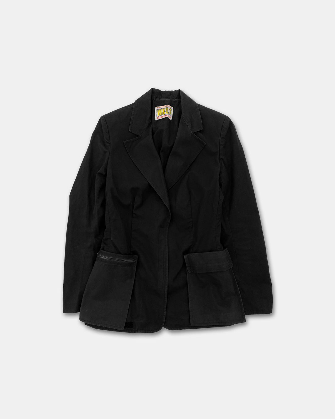 W.&L.T. Walter van Beirendonck 1990s Removable Pockets Velcro Cotton Blazer Jacket Black by W.&L.T. Walter van Beirendonck in size S from COATS & JACKETS category