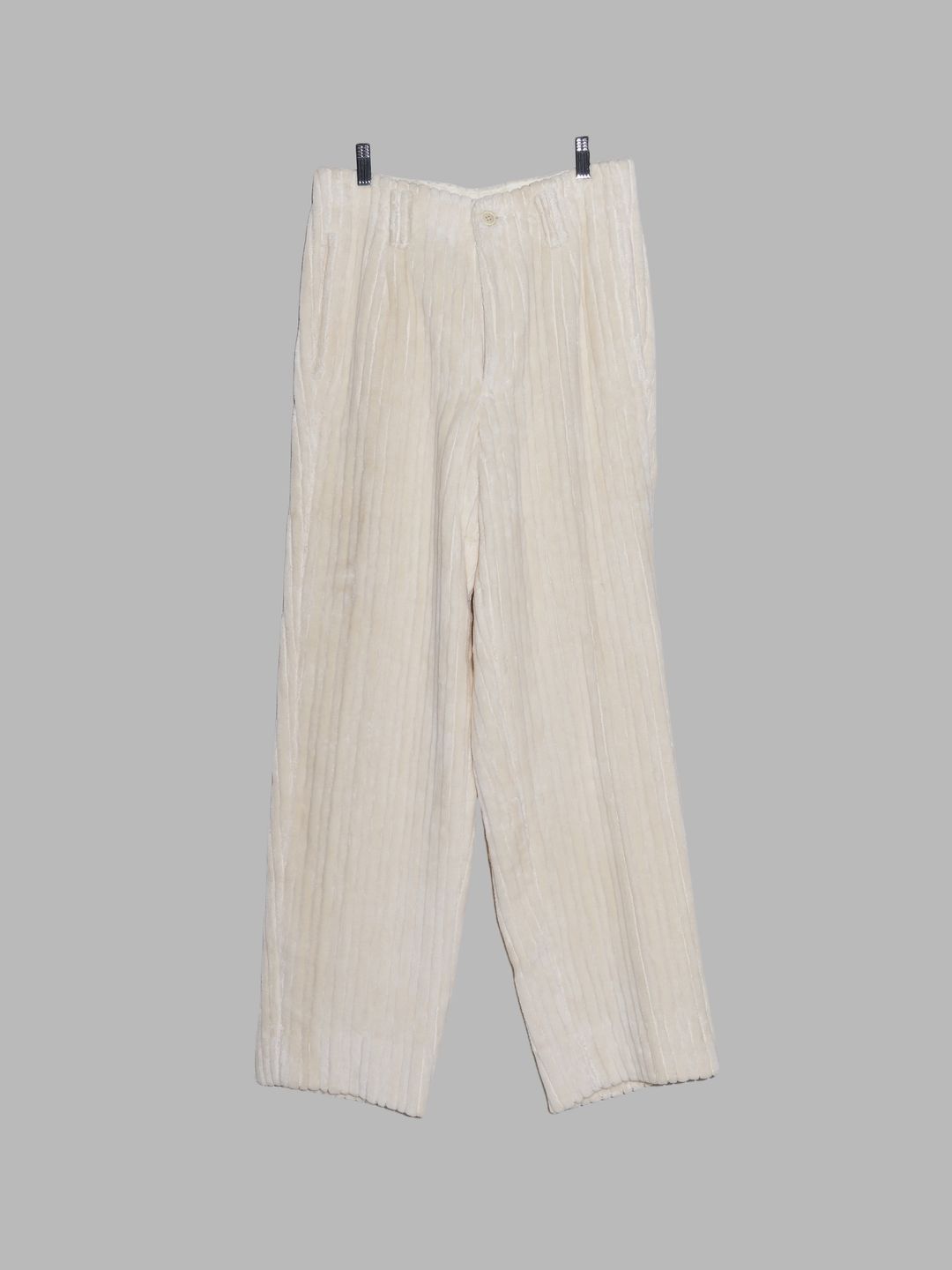 Domon cream cotton wide wale corduroy trousers - M S by Domon in size S from TROUSERS category