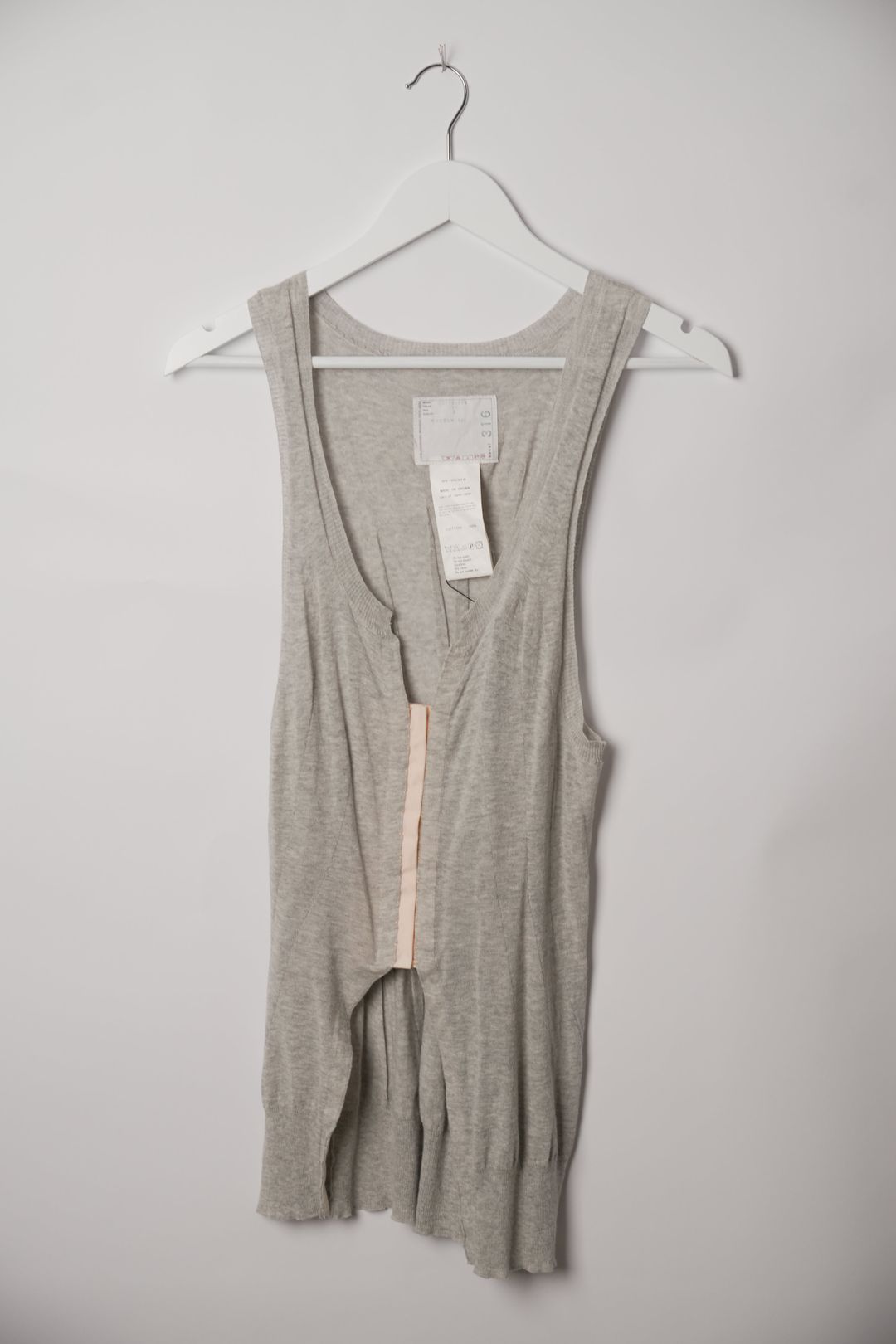 Sacai Grey Sleeveless Bustier Knit Tank by SACAI in size S from TOPS category