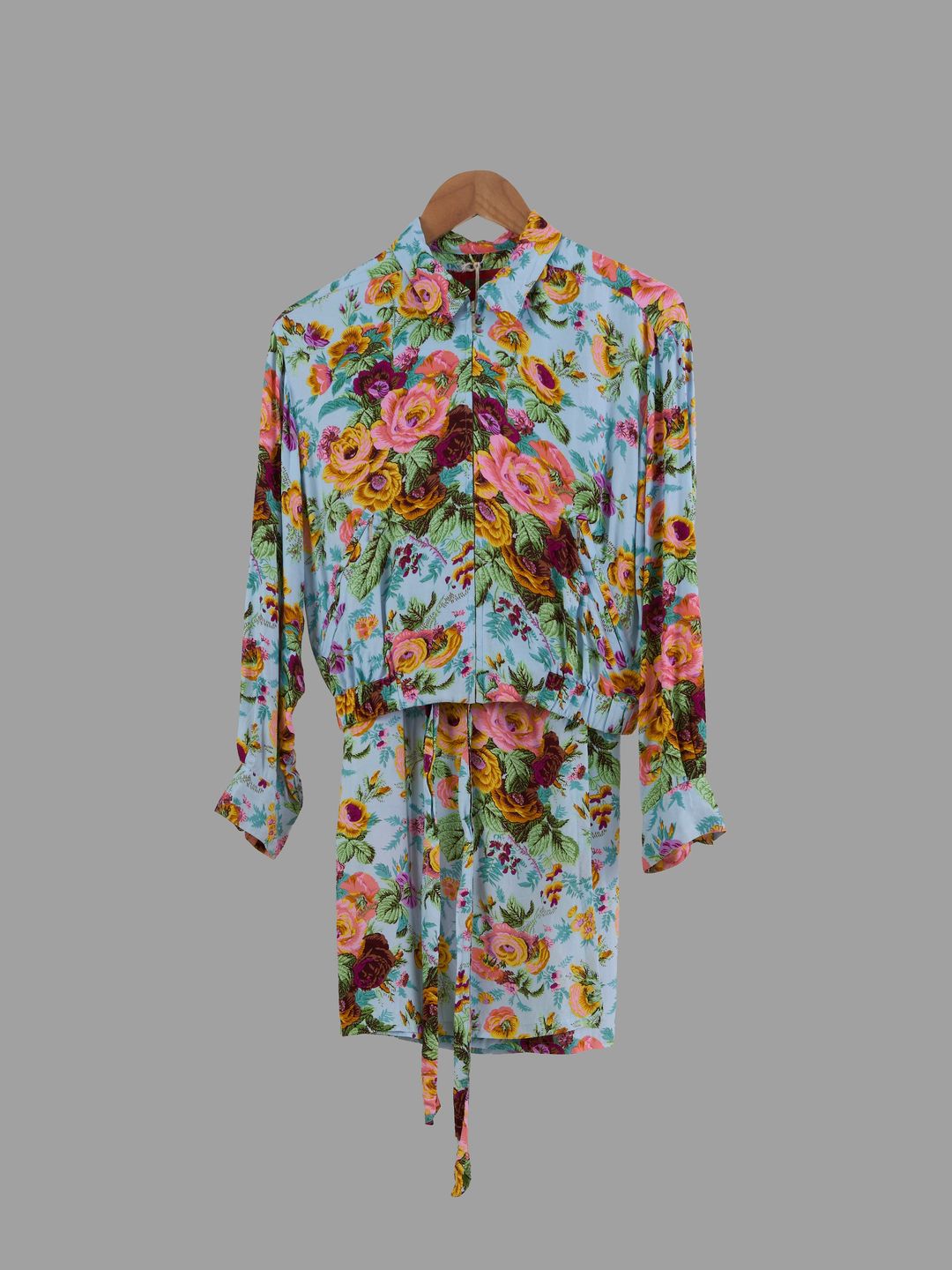 Kenzo multicolour floral rayon zip jacket and wrap skirt suit set - size M S by KENZO in size M from SUITS category