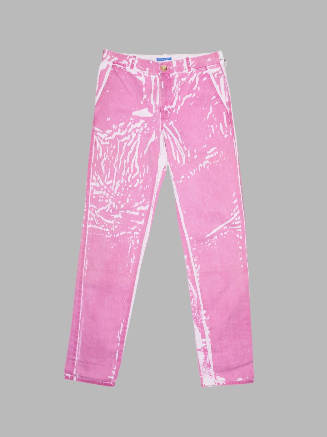 Eley Kishimoto pink cotton splotch print jeans by Eley Kishimoto in size W30 from TROUSERS category