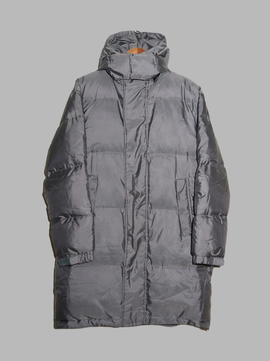 Kenzo Homme 1990s shiny silver hooded down puffer coat - size 3 L by Kenzo Homme in size L from COATS & JACKETS category