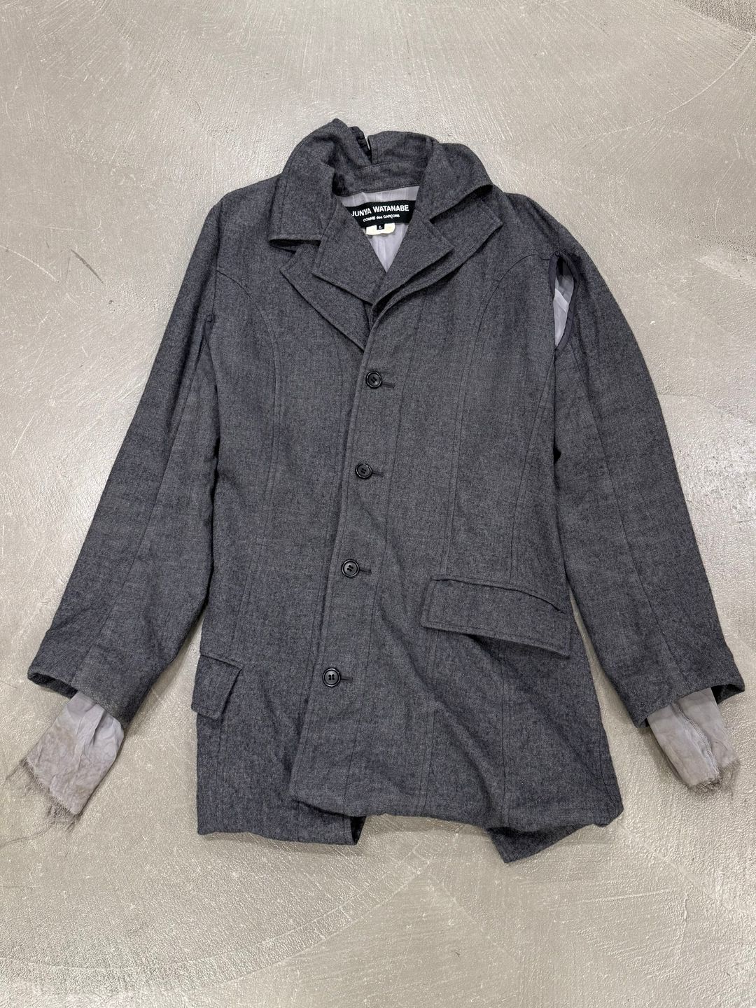 2007 Junya Watanabe deconstructed wool blazer by JUNYA WATANABE in size L from COATS & JACKETS category