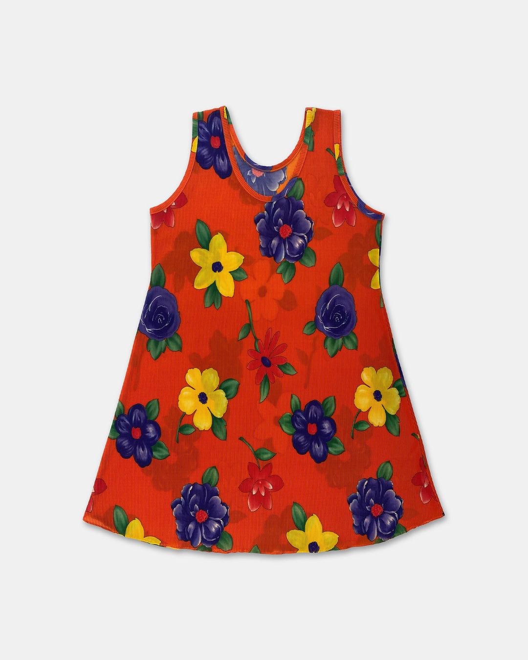Vintage Made in Korea Floral Plisse Dress Orange by Vintage in size ONE SIZE from DRESSES category