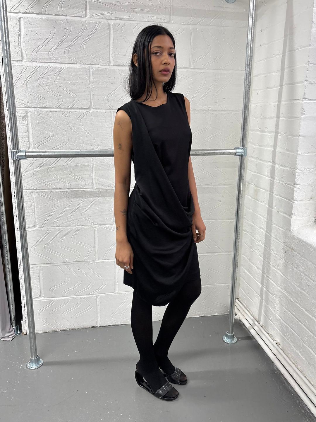 ITALIAN DESIGNER DRAPE DRESS by MEIWAI LIMITED in size S from DRESSES category